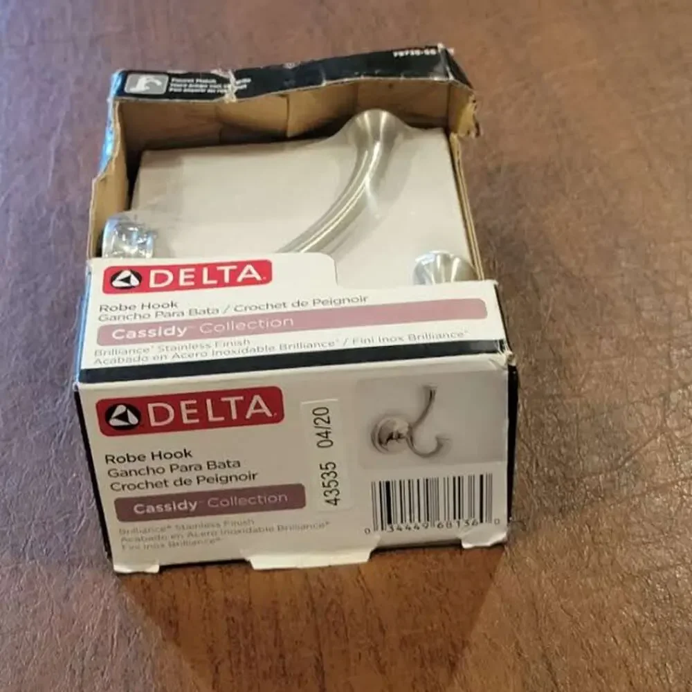 Delta Cassidy 79735-SS Double Robe Hook, Stainless Steel New, sealed